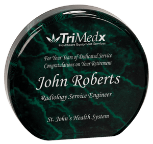 Green 4 1/2" Marble Acrylic Circle