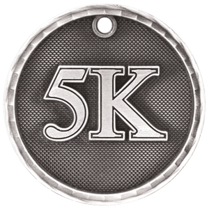 Antique Silver 2" 3D 5K Medal