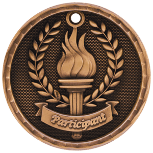 Antique Bronze 2" 3D Participant Medal