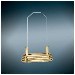 7" Corners Pop-In Acrylic with Gold Pedestal Base