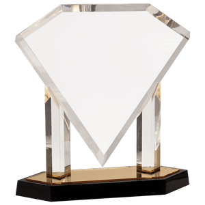 Gold 11 3/4" Floating Diamond Acrylic