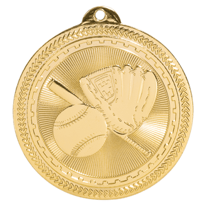 Bright Gold 2" Baseball/Softball Laserable BriteLazer Medal