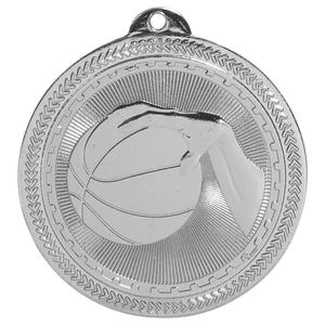 Bright Silver 2" Basketball Laserable BriteLazer Medal