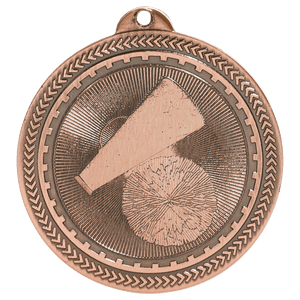 Antique Bronze 2" Cheer Laserable BriteLazer Medal