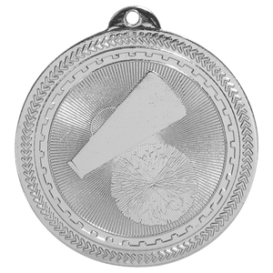 Bright Silver 2" Cheer Laserable BriteLazer Medal