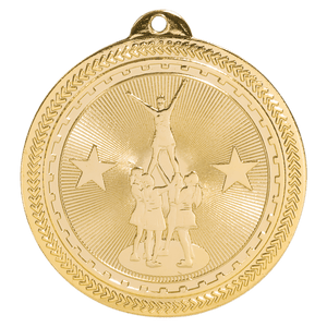 Bright Gold 2" Competitive Cheer Laserable BriteLazer Medal
