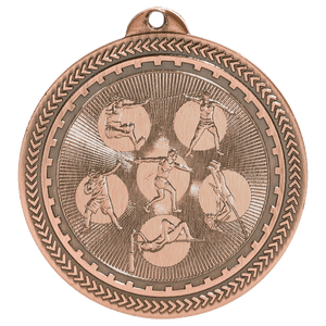 Antique Bronze 2" Field Events Laserable BriteLazer Medal