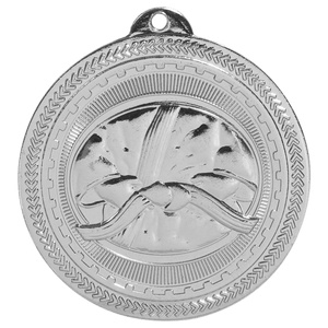Bright Silver 2" Martial Arts Laserable BriteLazer Medal