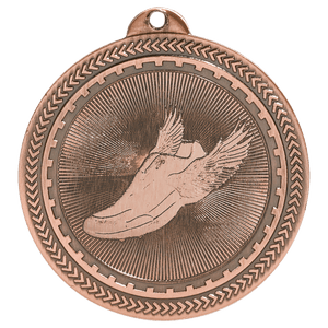 Antique Bronze 2" Track Laserable BriteLazer Medal