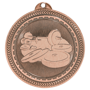 Antique Bronze 2" Weightlifting Laserable BriteLazer Medal