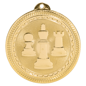 Bright Gold 2" Chess Laserable BriteLazer Medal