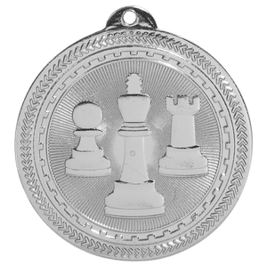 Bright Silver 2" Chess Laserable BriteLazer Medal