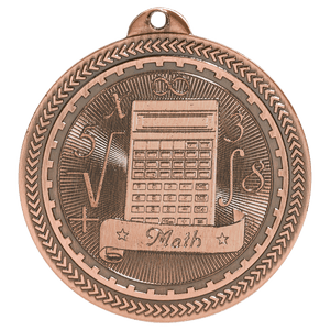 Antique Bronze 2" Math Laserable BriteLazer Medal