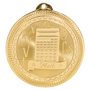 Bright Gold 2" Math Laserable BriteLazer Medal
