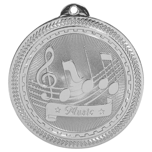 Bright Silver 2" Music Laserable BriteLazer Medal