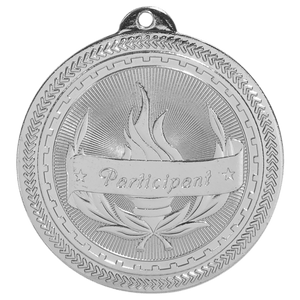 Bright Silver 2" Participant Laserable BriteLazer Medal