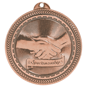 Antique Bronze 2" Sportsmanship Laserable BriteLazer Medal