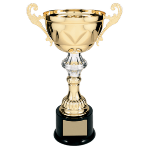 Gold 13" Completed Metal Cup Trophy on Plastic Base