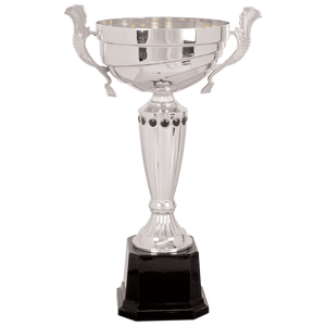 Silver 3 14 1/2" Completed Metal Cup Trophy on Plastic Base