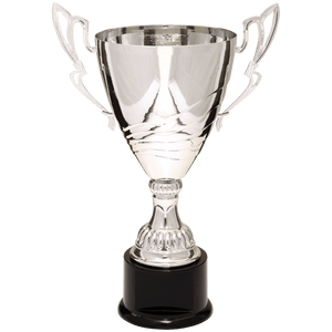 Silver 15" Completed Metal Cup Trophy on Plastic Base