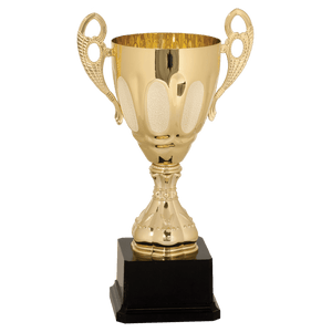 Gold 11" Completed Metal Cup Trophy on Plastic Base