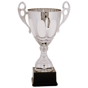 Silver 17 1/2" Completed Metal Cup Trophy on Plastic Base