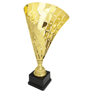 Gold 15 1/2" Metal Flag Cup on Plastic Base