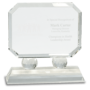 Clear 6" Rectangle Crystal on Pedestal Base