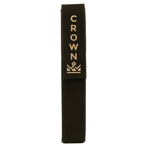 Black/Gold 6 1/2" x 1" Laserable Leatherette Single Pen Case