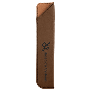 Dark Brown 6 1/4" Laserable Leatherette Pen Sleeve