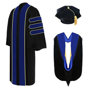 Doctoral Gown with Tam and Hood for Ceremony