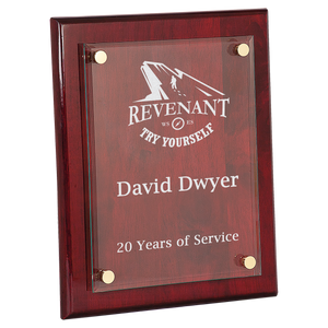 10 1/2" x 13" Piano Finish Floating Glass Plaque