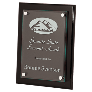 9" x 12" Piano Finish Floating Glass Plaque