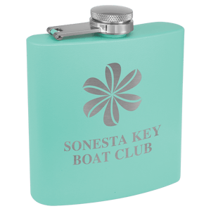 6 oz. Matte Powder Coated Laserable Stainless Steel Flask