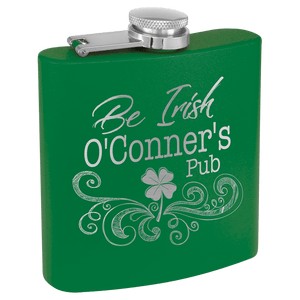 6 oz. Matte Powder Coated Laserable Stainless Steel Flask