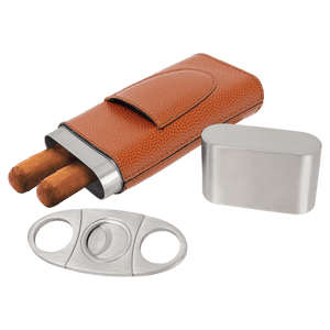 Basketball Laserable Leatherette Cigar Case with Cutter