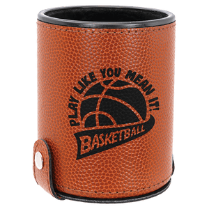 Basketball Laserable Leatherette Dice Cup with 5 Dice