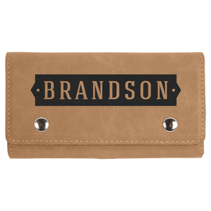 Light Brown Laserable Leatherette Card & Dice Set