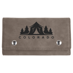 Gray Laserable Leatherette Card & Dice Set