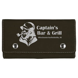 Black/Silver Laserable Leatherette Card & Dice Set