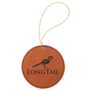 Rawhide Gold Laserable Leatherette Round Ornament with String