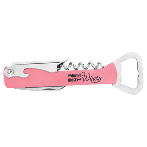 Pink Laserable Leatherette Wine Bottle Opener