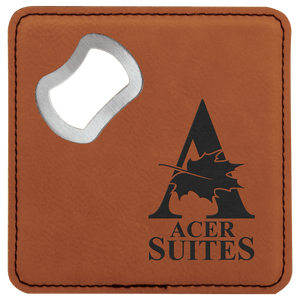 Rawhide 3 4" x 4" Square Laserable Leatherette 6-Coaster Set