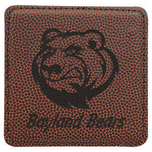 Football 2 4" x 4" Square Laserable Leatherette 6-Coaster Set