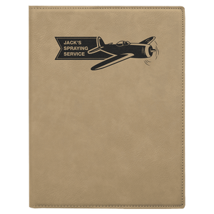 Light Brown 7" x 9" Laserable Leatherette Small Portfolio with Notepad