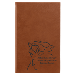 Rawhide 5 1/4" x 8 1/4" Laserable Leatherette Sketch Book with Unlined Notepad