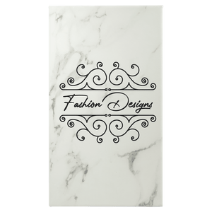 White Marble 5 1/4" x 8 1/4" Laserable Leatherette Sketch Book with Unlined Notepad