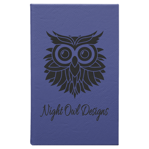 Purple 5 1/4" x 8 1/4" Laserable Leatherette Sketch Book with Unlined Notepad