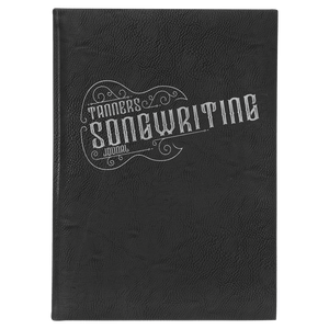 Black/Silver 7" x 9 3/4" Laserable Leatherette Journal with Lined Notepad
