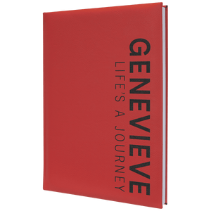 Red 7" x 9 3/4" Laserable Leatherette Journal with Lined Notepad
